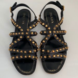 Prada studded gladiator sandals